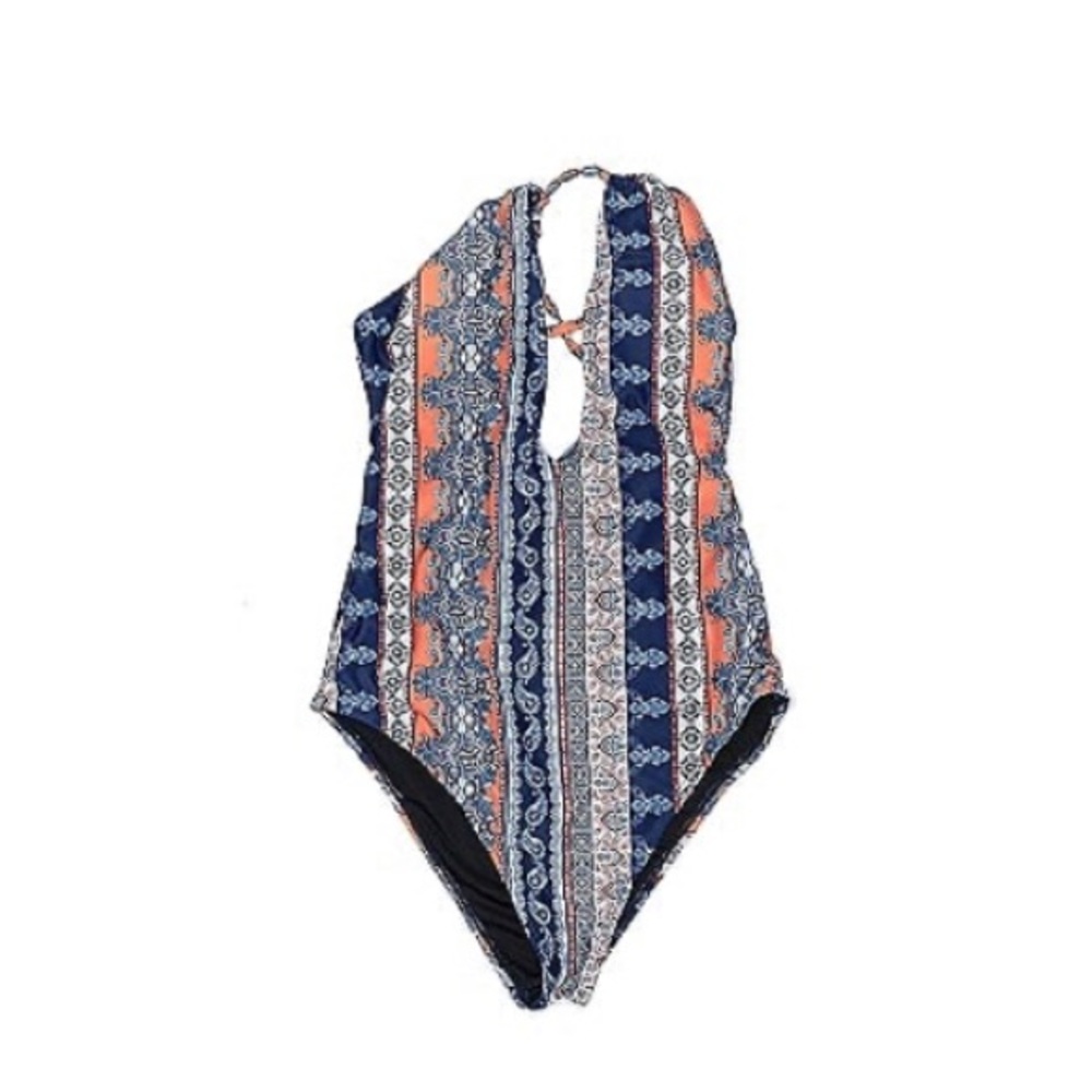 FINAL CHANCE Cupshe Blue and Orange Patterned One Piece Swimsuit